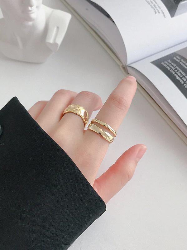 Madame Agnès Irregular Double Layer Ring