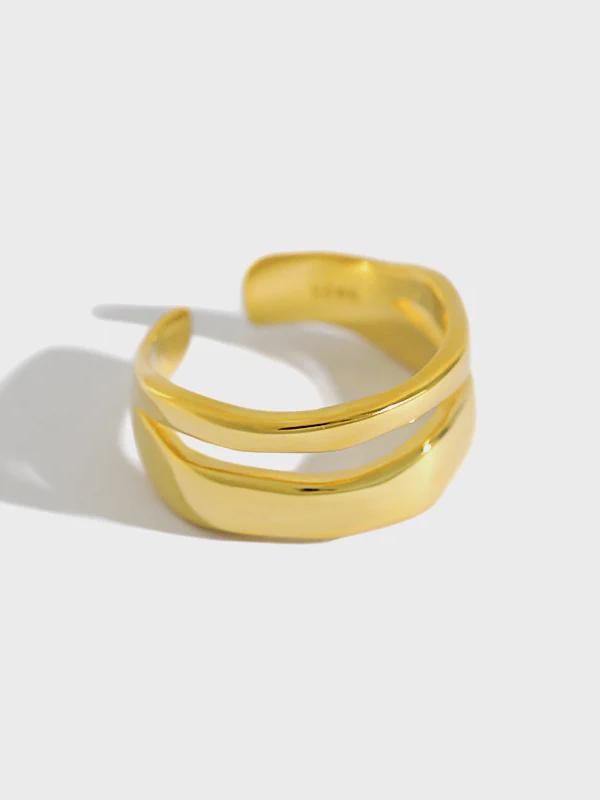 Madame Agnès Irregular Double Layer Ring