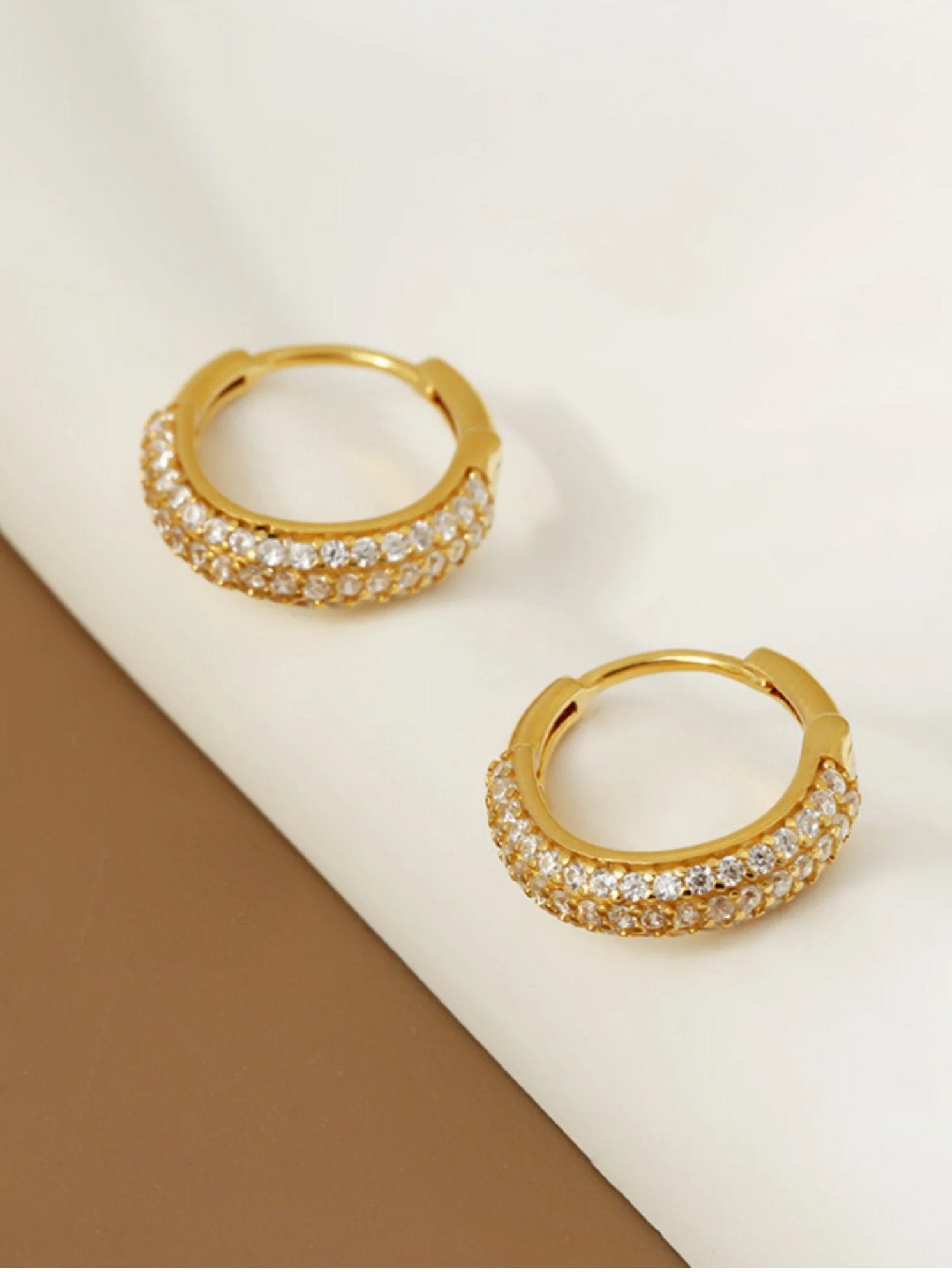 Cubic Zirconia Hoop Earrings