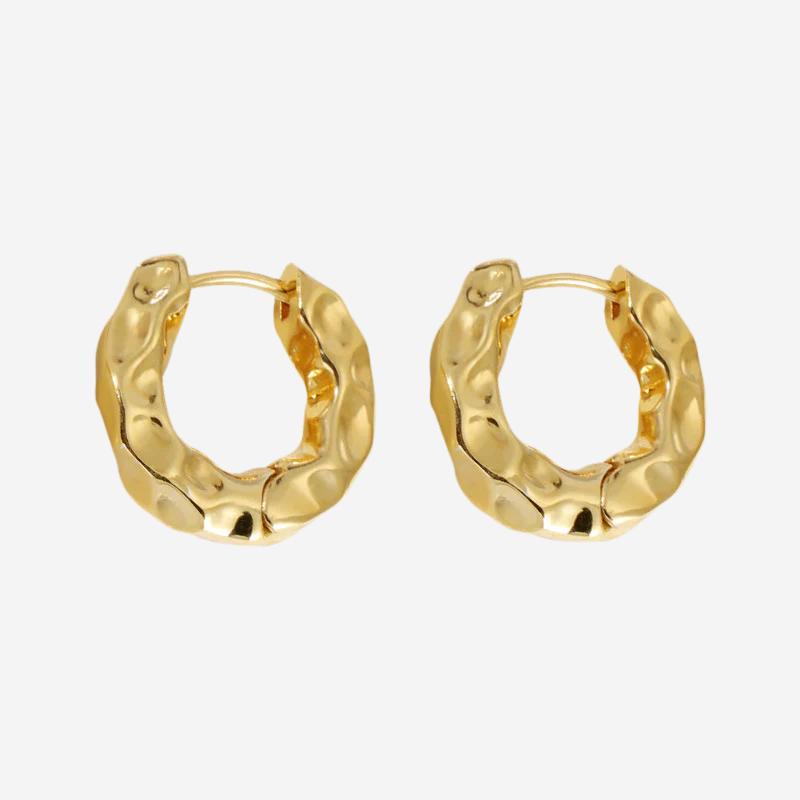 Linda Jackson Irregular Pattern Hoop Earrings