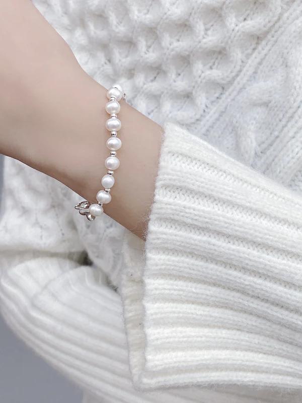 Agnes B. Baroque Pearl Beaded Bracelet