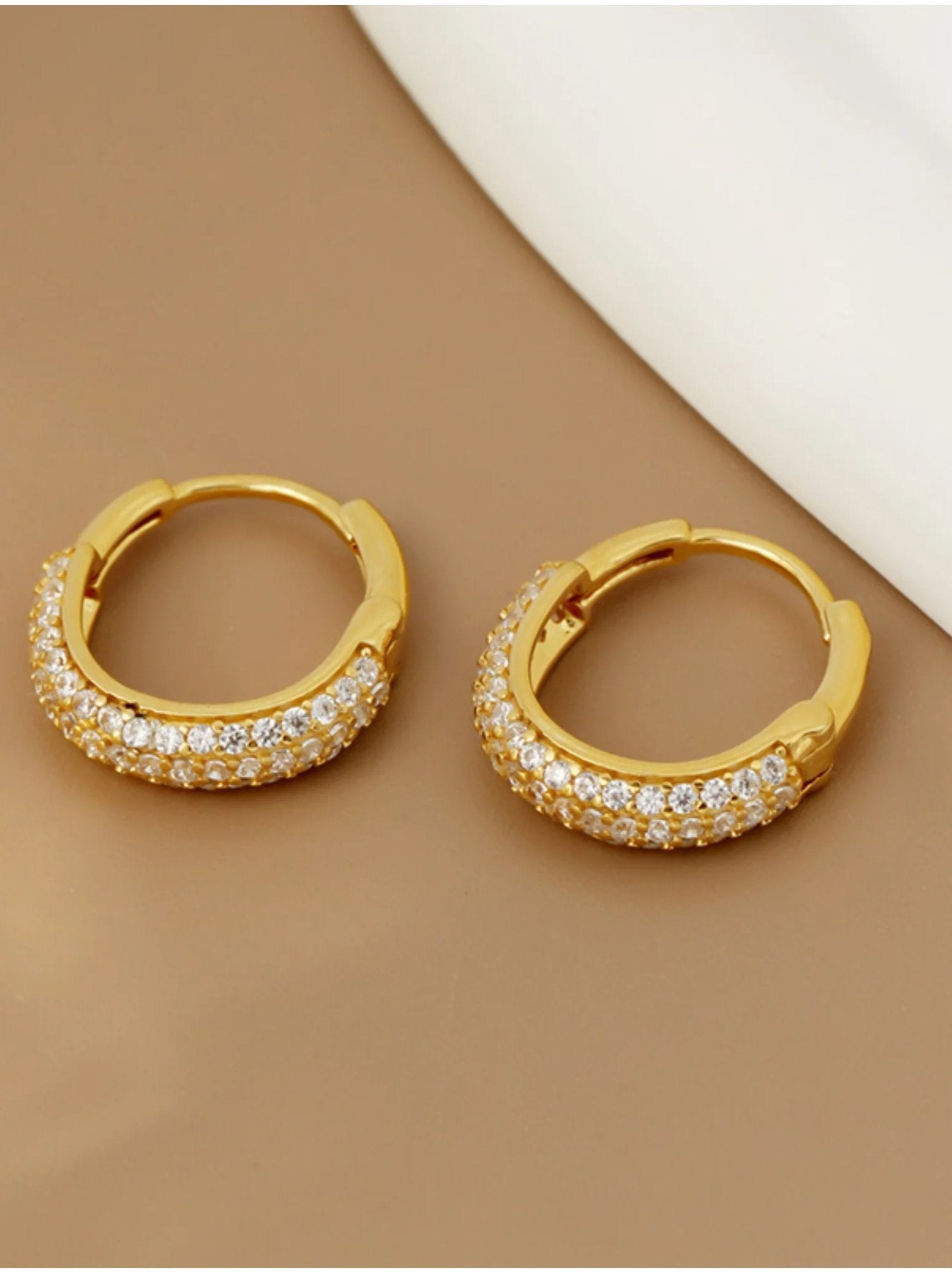 Cubic Zirconia Hoop Earrings