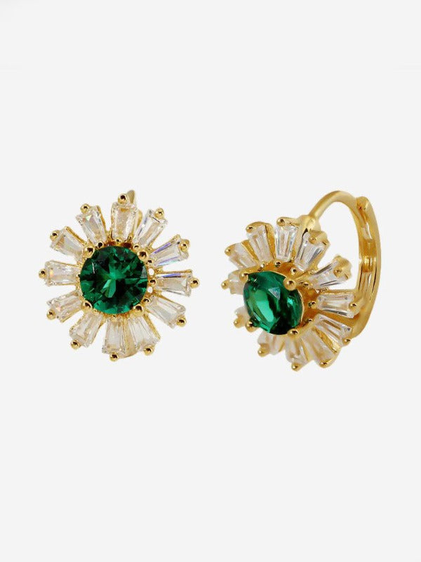 Joseph Altuzarra Green Zircon Huggie Earrings