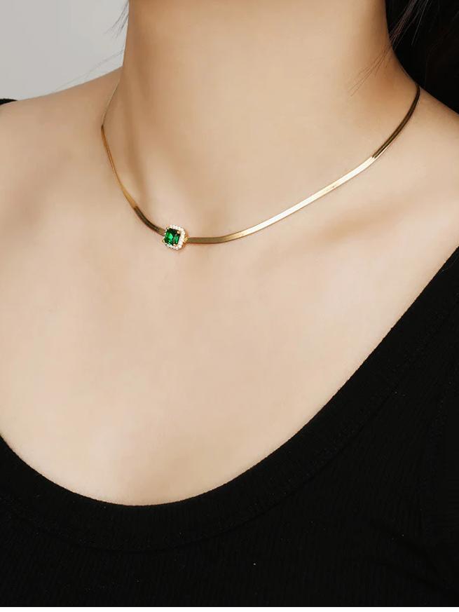 Emerald Zircon Necklace