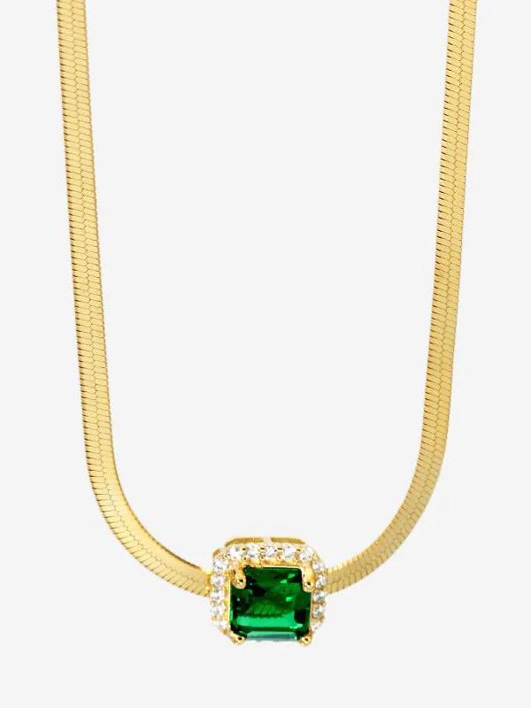 Emerald Zircon Necklace